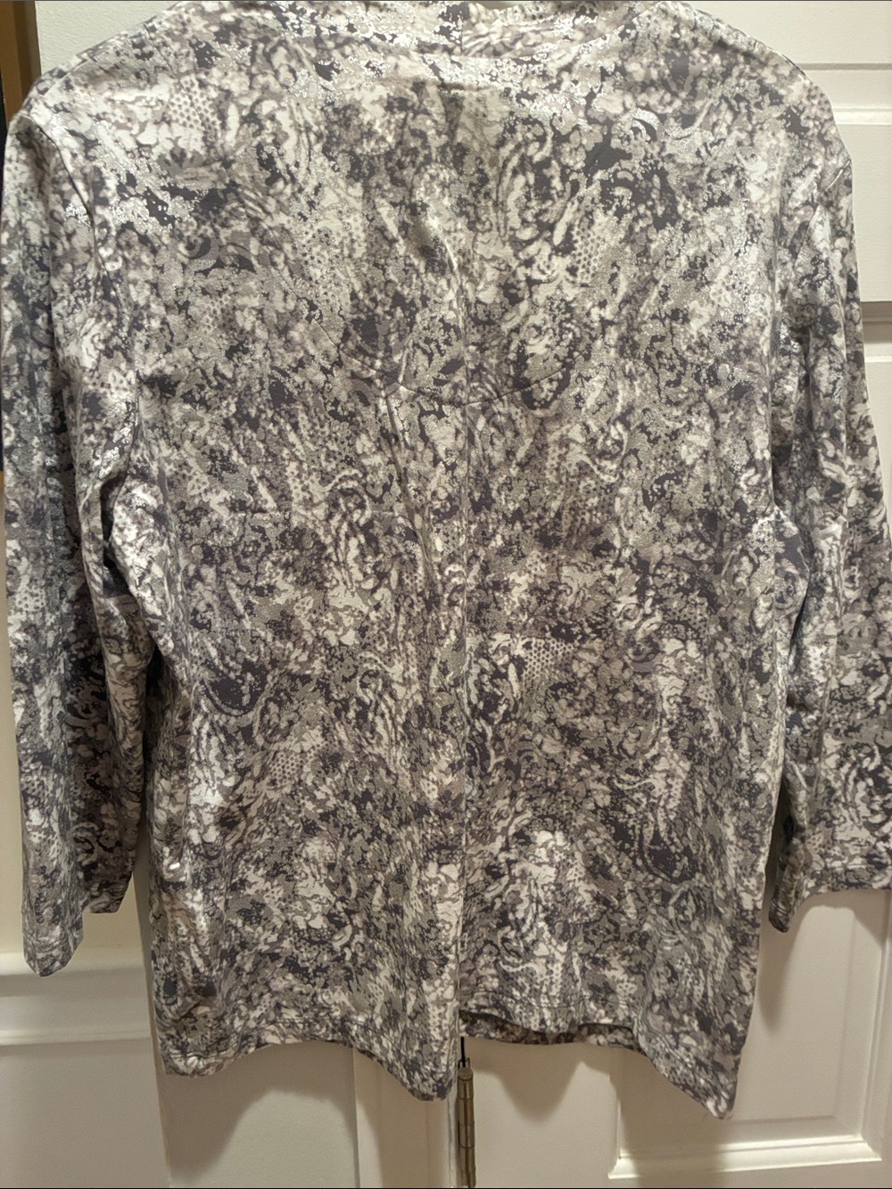 Ruby Rd. Gray Marble-Print Open Cardigan - Picture 9 of 11